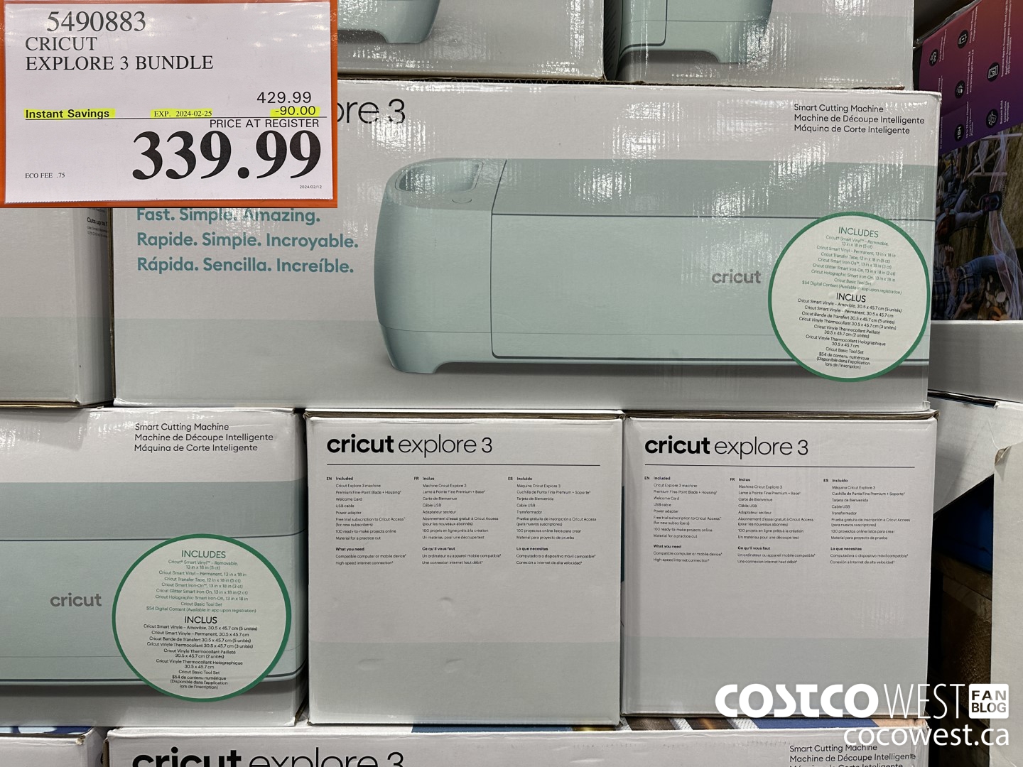 5490883 CRICUT EXPLORE 3 BUNDLE ($90.00 INSTANT SAVINGS EXPIRES ON 2024-02-25) $339.99