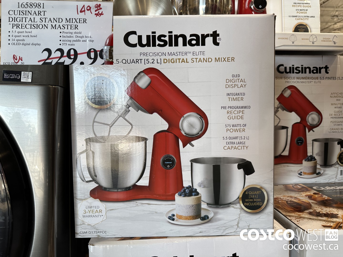 1658981 CUISINART PRECISION MASTER DIGITAL STAND MIXER $149.99