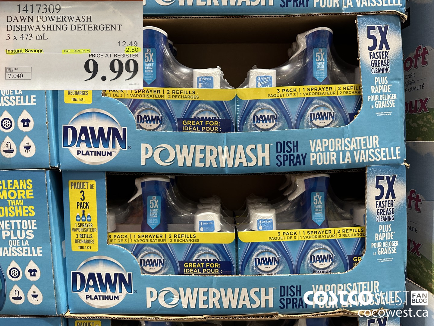 1417309 DAWN POWERWASH DISHWASHING DETERGENT 3 x 473 mL ($2.50 INSTANT SAVINGS EXPIRES ON 2024-02-25) $9.99