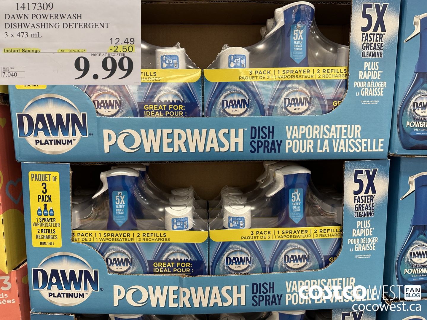 1417309 DAWN POWERWASH DISHWASHING DETERGENT 3 x 473 mL ($2.50 INSTANT SAVINGS EXPIRES ON 2024-02-25) $9.99
