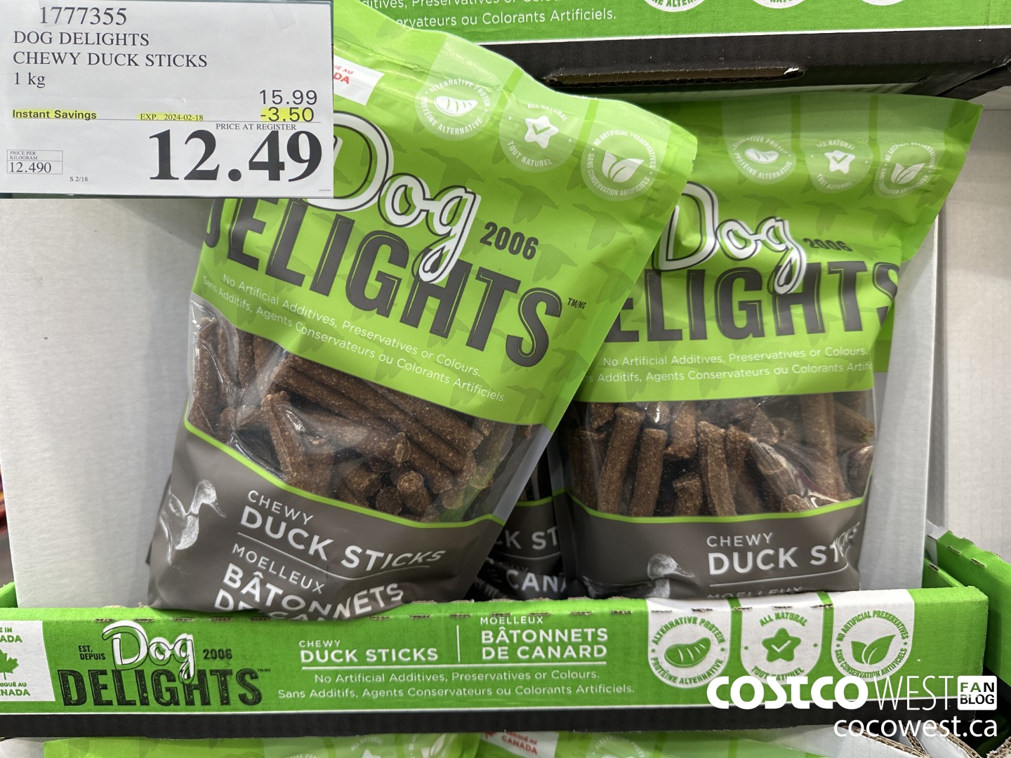 1777355 DOG DELIGHTS CHEWY DUCK STICKS 1KG ($3.50 INSTANT SAVINGS EXPIRES ON 2024-02-18) $12.49