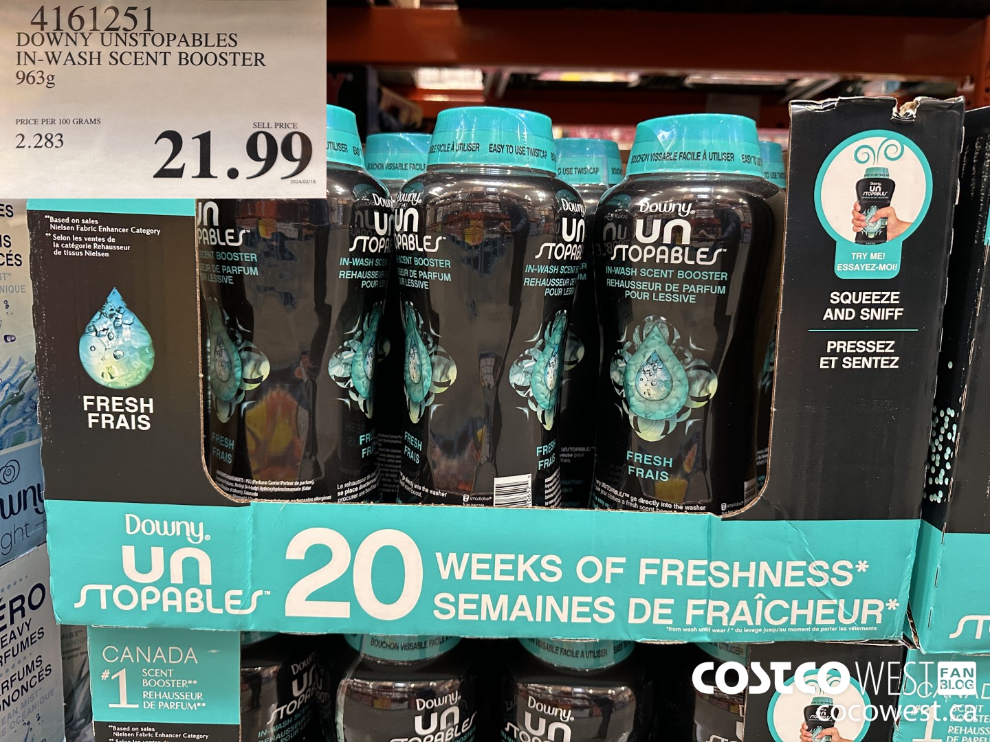 4161251 DOWNY UNSTOPABLES IN-WASH SCENT BOOSTER 963G $21.99