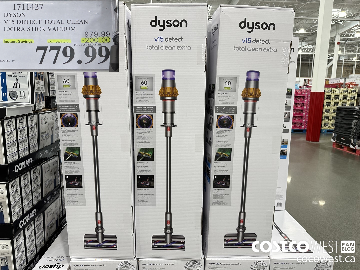 1711427 DYSON V15 DETECT TOTAL CLEAN EXTRA STICK VACUUM ($200.00 INSTANT SAVINGS EXPIRES ON 2024-03-07) $779.99