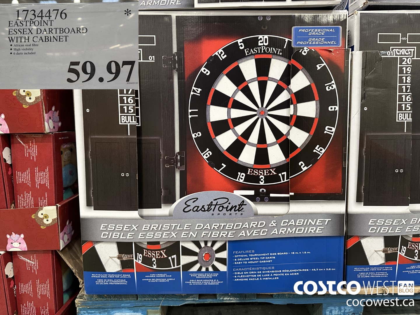 1734476 EASTPOINT ESSEX DARTBOARD WITH CABINET $59.97
