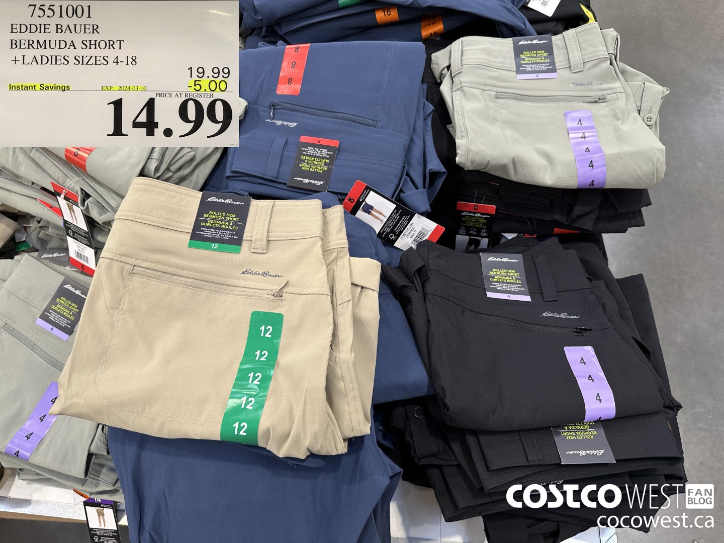 7551001 EDDIE BAUER BERMUDA SHORT LADIES SIZES 4-18 ($5.00 INSTANT SAVINGS EXPIRES ON 2024-03-10) $14.99