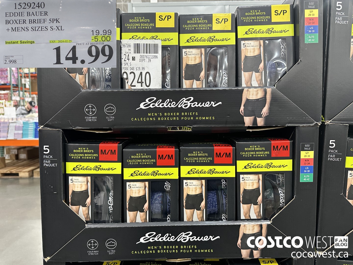 1529240 EDDIE BAUER BOXER 5PK MENS SIZES S-XL ($5.00 INSTANT SAVINGS EXPIRES ON 2024-02-25) $14.99