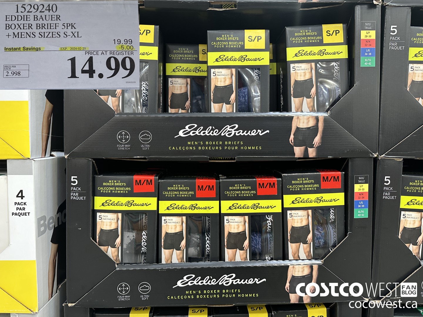 1529240 EDDIE BAUER BOXER 5PK MENS SIZES S-XL ($5.00 INSTANT SAVINGS EXPIRES ON 2024-02-25) $14.99