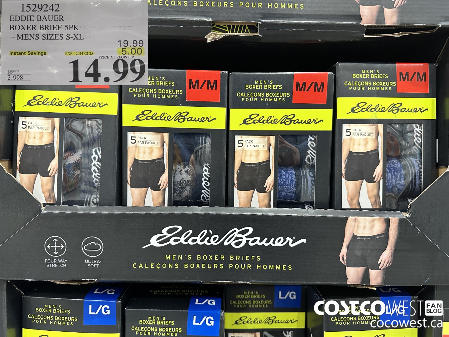 1529242 EDDIE BAUER BOXER 5PK MENS SIZES S-XL ($5.00 INSTANT SAVINGS EXPIRES ON 2024-02-25) $14.99