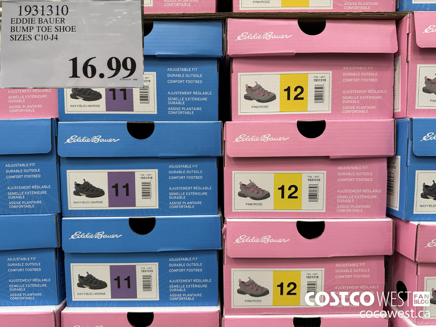 1931310 EDDIE BAUER BUMP TOE SHOE SIZES C10-J4 $16.99