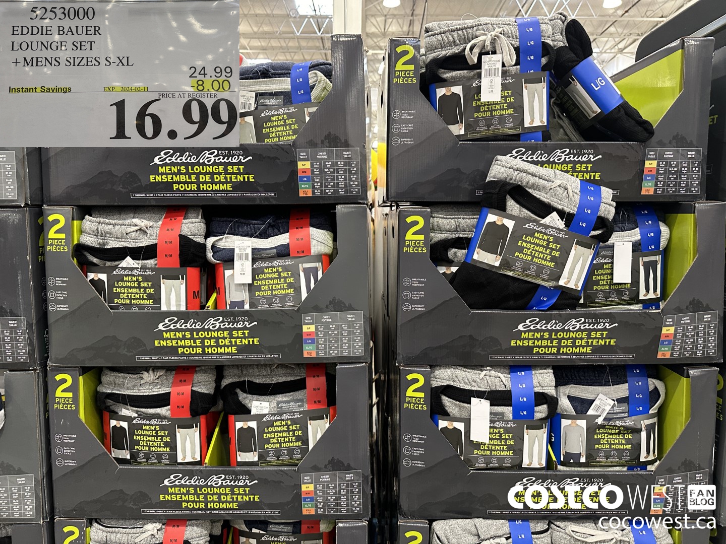 5253000 EDDIE BAUER LOUNGE SET MENS SIZES S-XL ($8.00 INSTANT SAVINGS EXPIRES ON 2024-02-11) $16.99