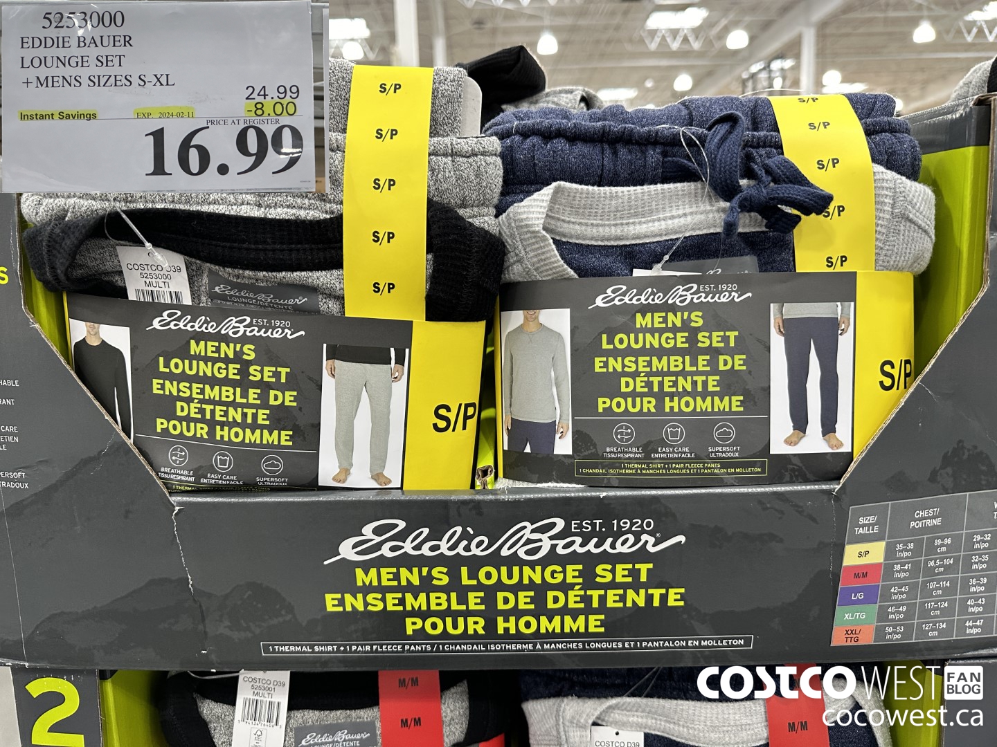 5253000 EDDIE BAUER LOUNGE SET MENS SIZES S-XL ($8.00 INSTANT SAVINGS EXPIRES ON 2024-02-11) $16.99