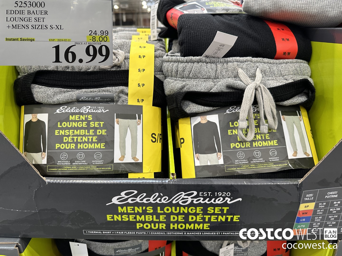 5253000 EDDIE BAUER LOUNGE SET MENS SIZES S-XL ($8.00 INSTANT SAVINGS EXPIRES ON 2024-02-11) $16.99