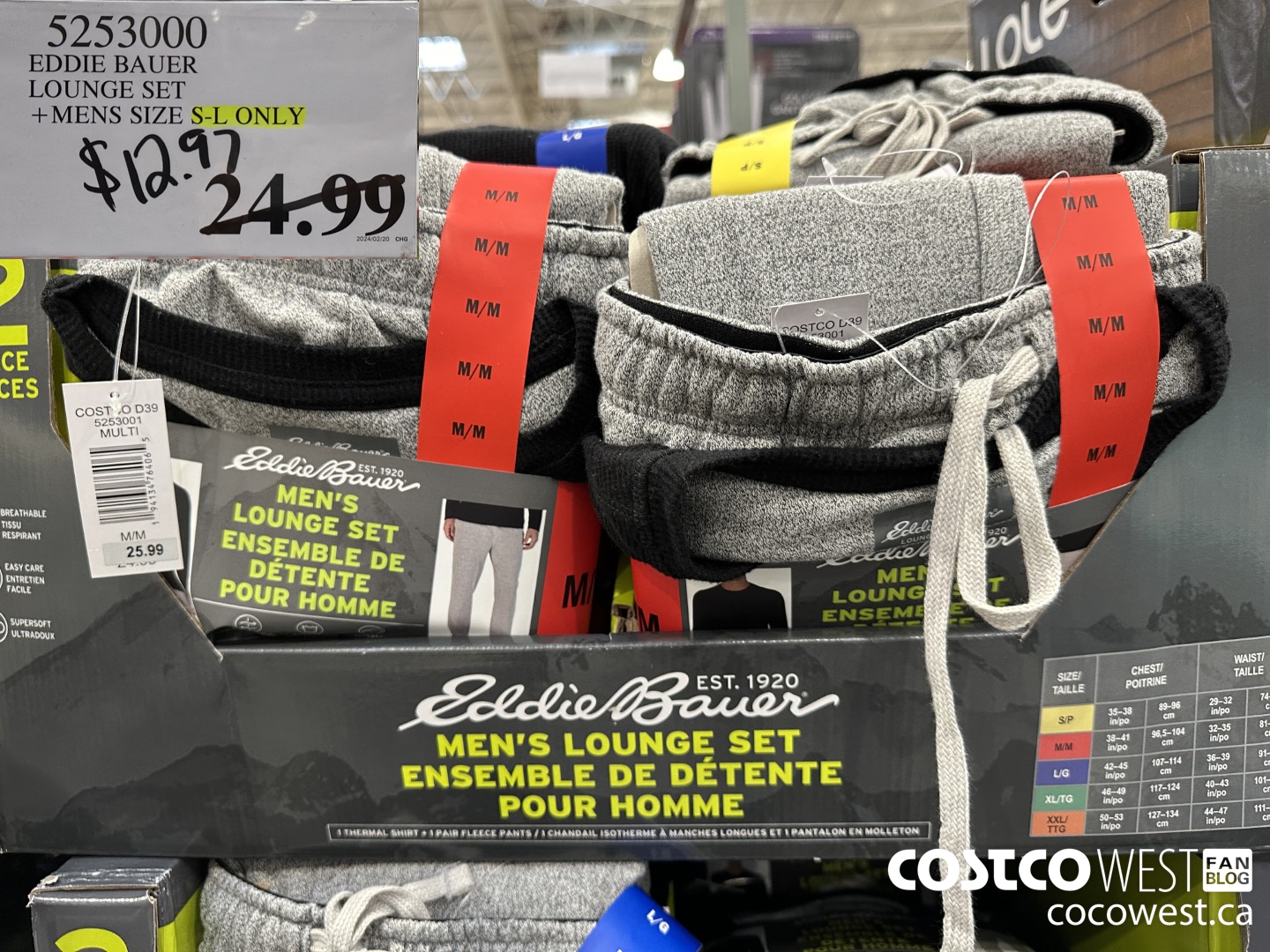 5253000 EDDIE BAUER LOUNGE SET MENS SIZE S-L ONLY $12.97