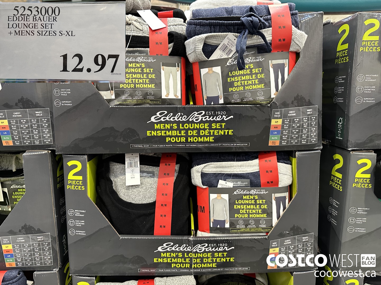 5253000 EDDIE BAUER LOUNGE SET MENS SIZE S-XL $12.97