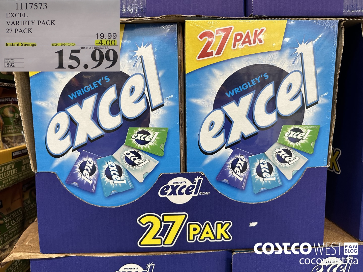1117573 EXCEL VARIETY PACK 27 PACK ($4.00 INSTANT SAVINGS EXPIRES ON 2024-03-03) $15.99