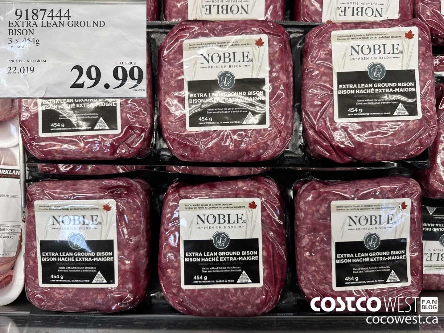 9187444 EXTRA LEAN GROUND BISON 3 X 454G $29.99