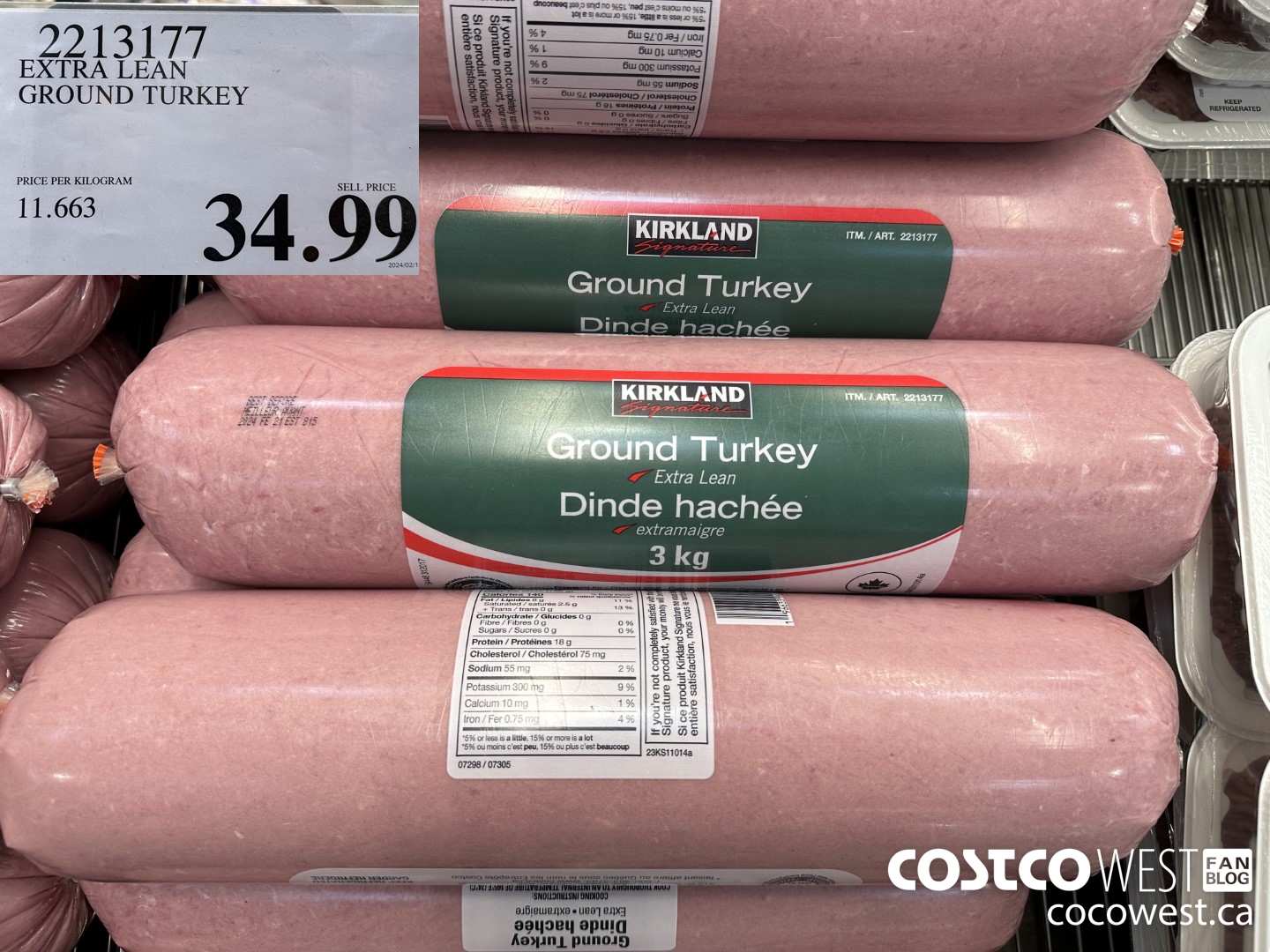 2213177 EXTRA LEAN GROUND TURKEY $34.99