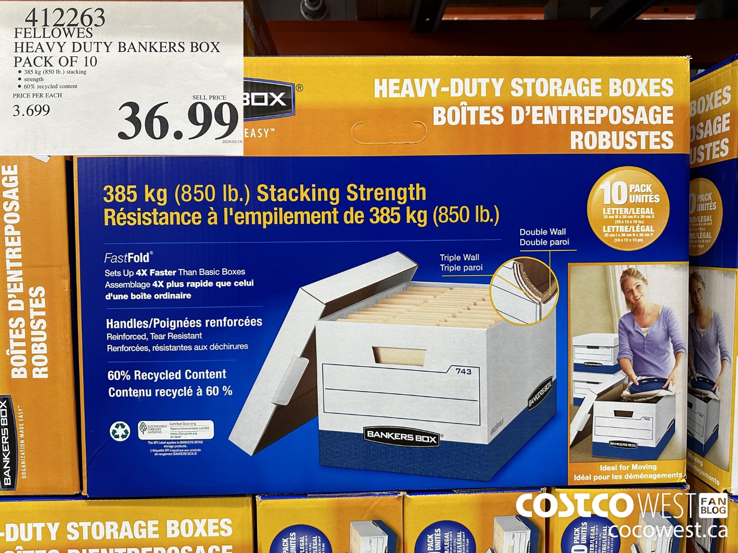 412263 FELLOWES HEAVY DUTY BANKERS BOX PACK OF 10 $36.99