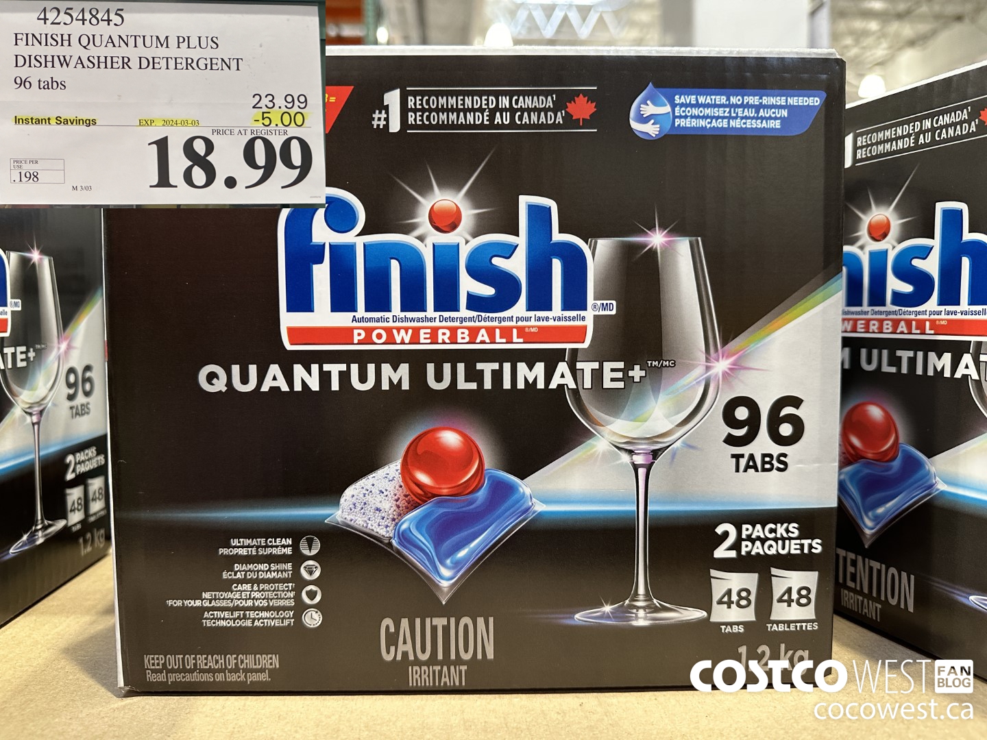 4254845 FINISH QUANTUM PLUS DISHWASHER DETERGENT 96 TABS ($5.00 INSTANT SAVINGS EXPIRES ON 2024-03-03) $18.99