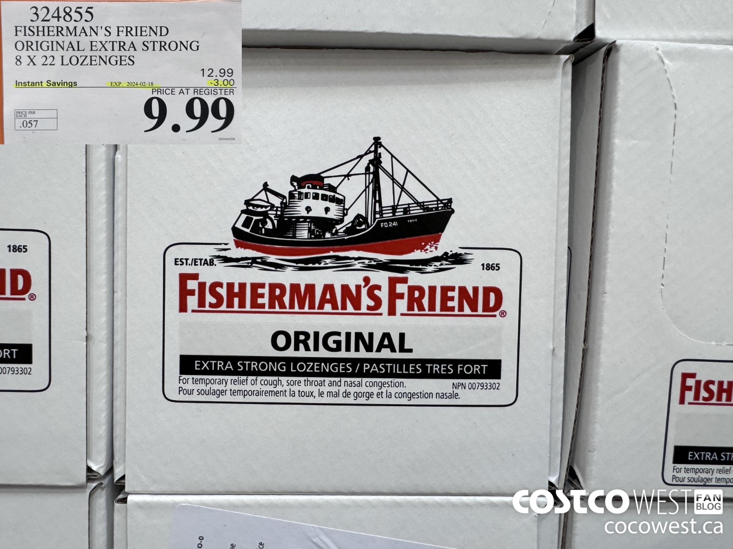 324855 FISHERMAN'S FRIEND ORIGINAL EXTRA STRONG 8 X 22 LOZENGES ($3.00 INSTANT SAVINGS EXPIRES ON 2024-02-18) $9.99
