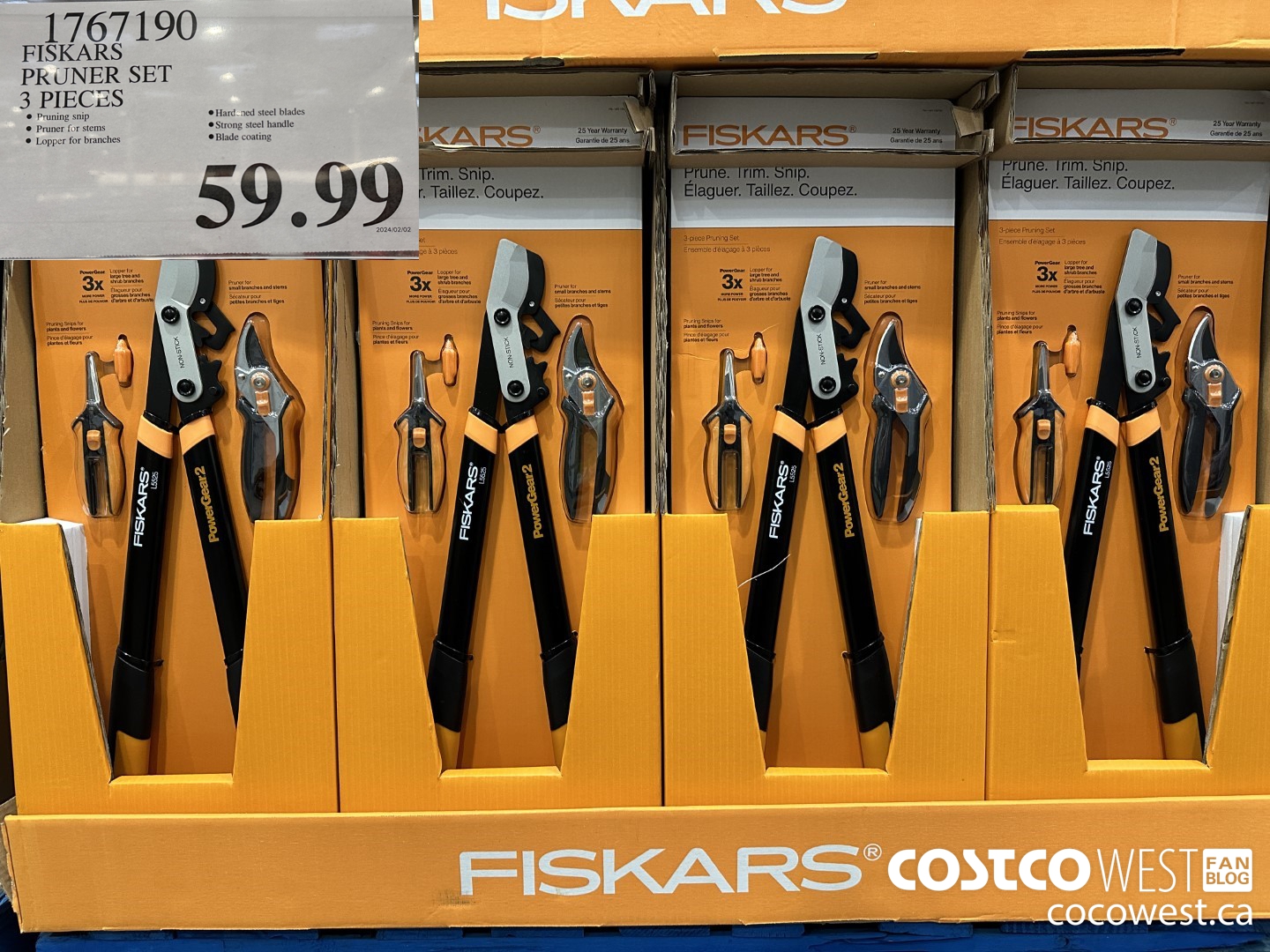 1767190 FISKARS PRUNER SET 3 PIECES $59.99