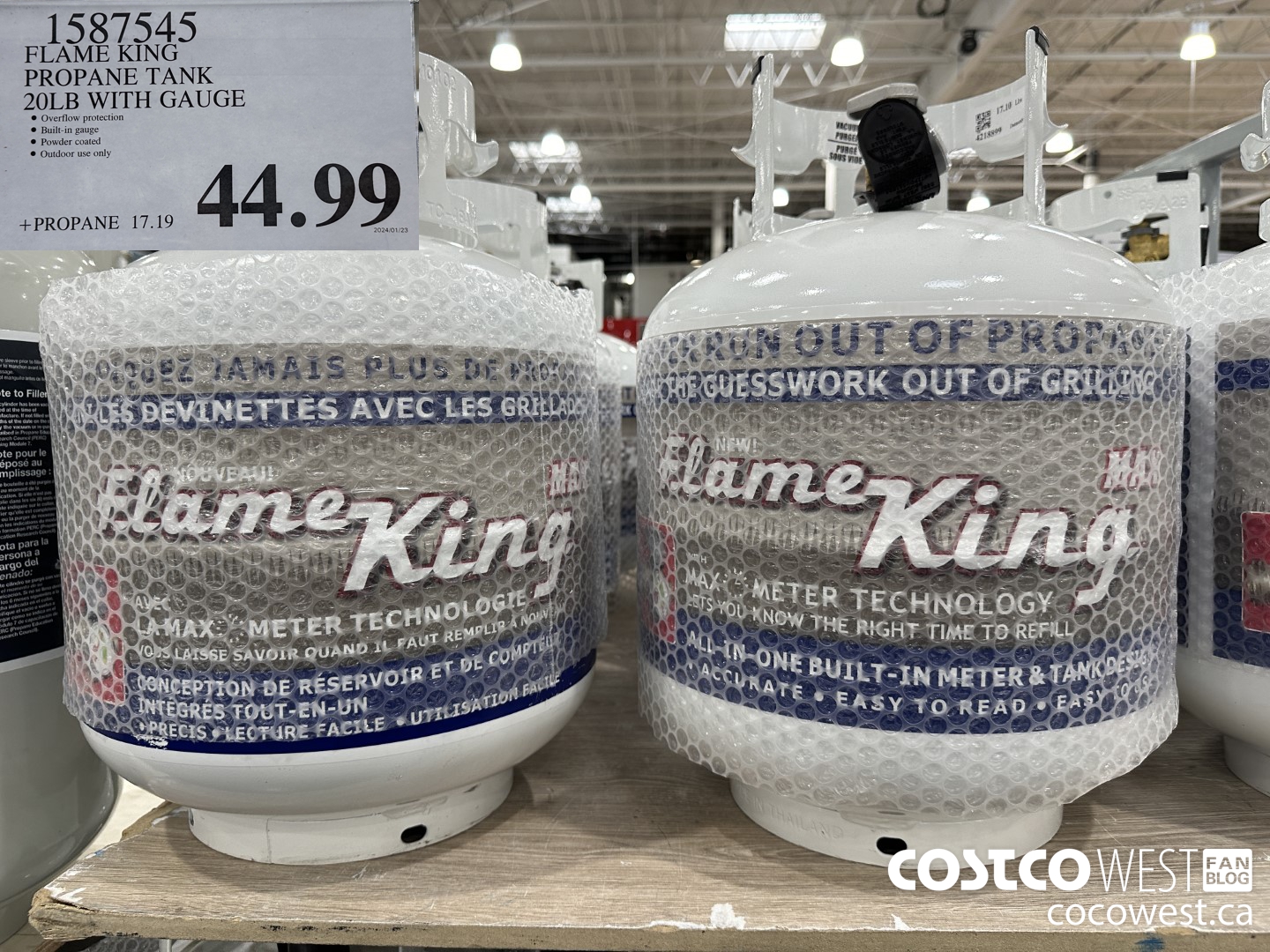 1587545 FLAME KING PROPANE TANK 20LB WITH GAUGE $44.99