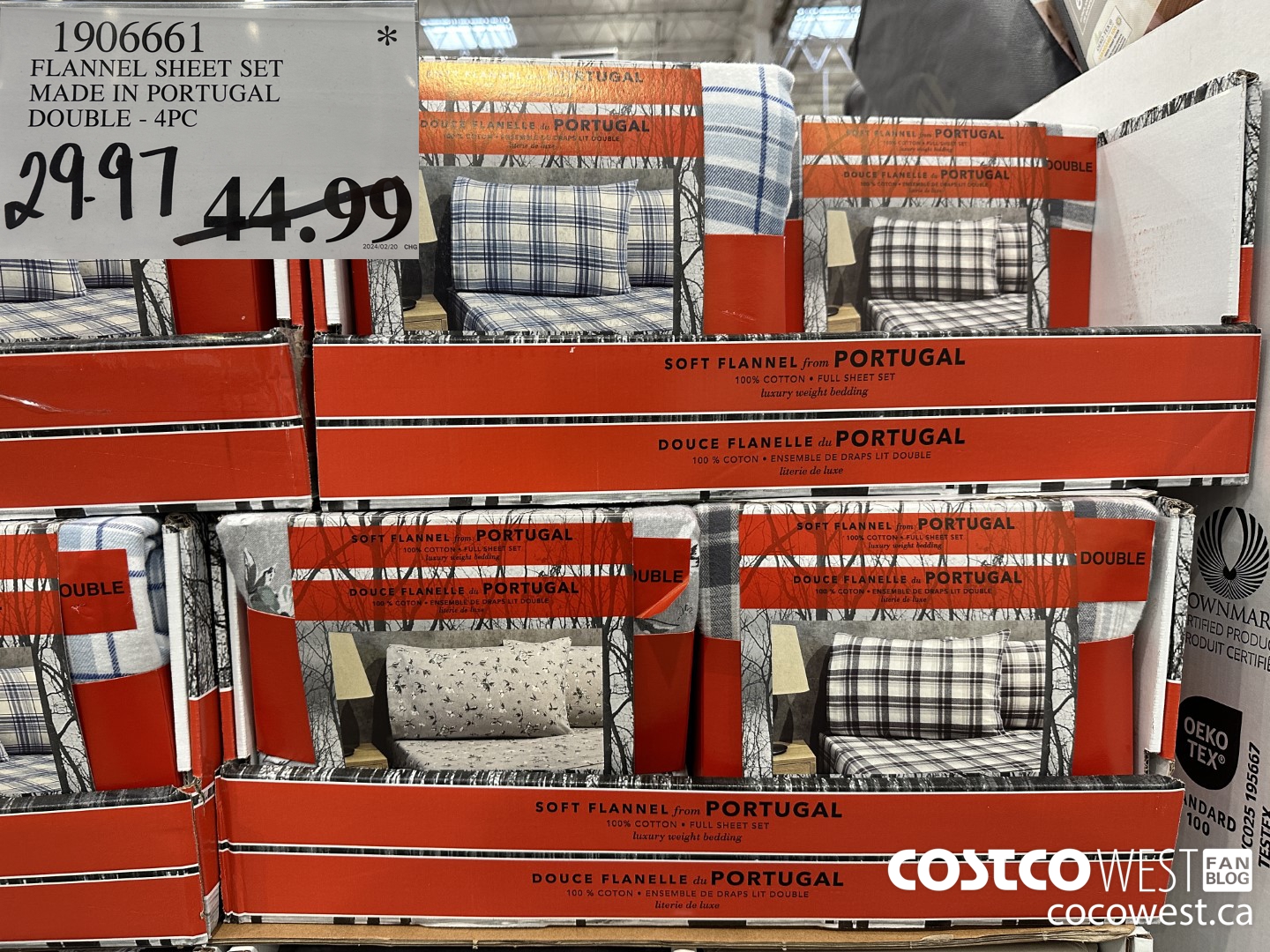 1906661 FLANNEL SHEET SET MADE IN PORTUGAL DOUBLE 4PC $29.97