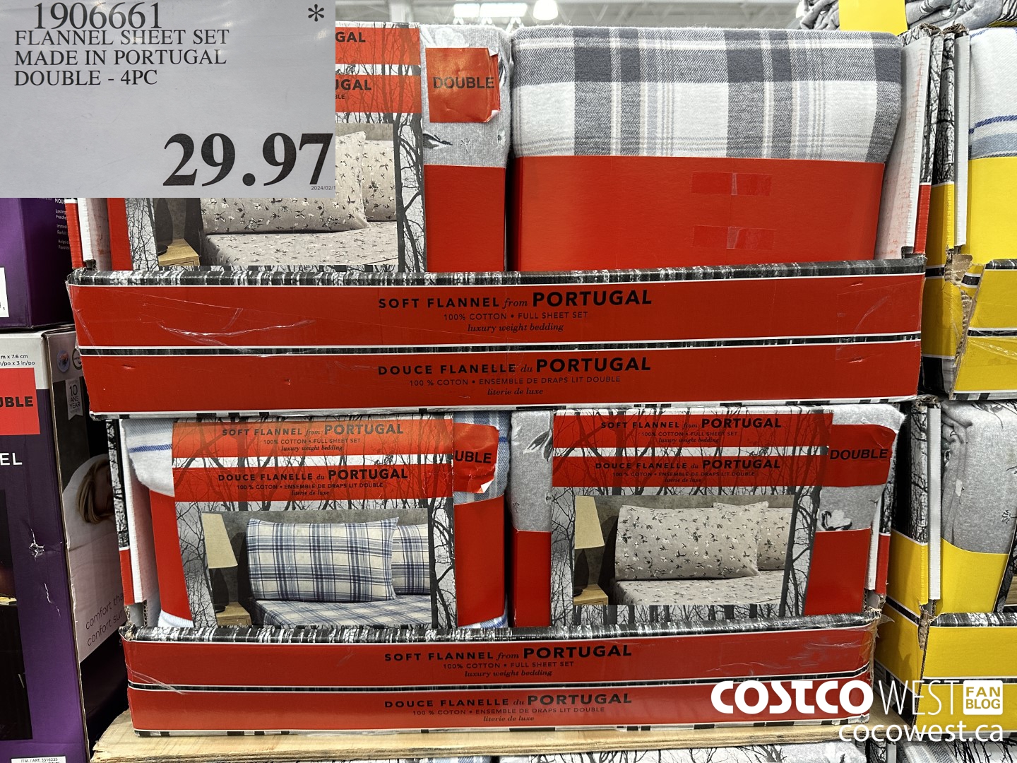 1906661 FLANNEL SHEET SET MADE IN PORTUGAL DOUBLE 4PC $29.97