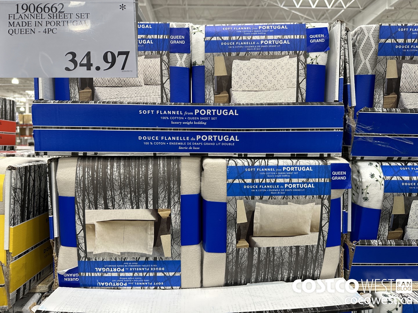 1906662 FLANNEL SHEET SET MADE IN PORTUGAL QUEEN 4PC $34.97