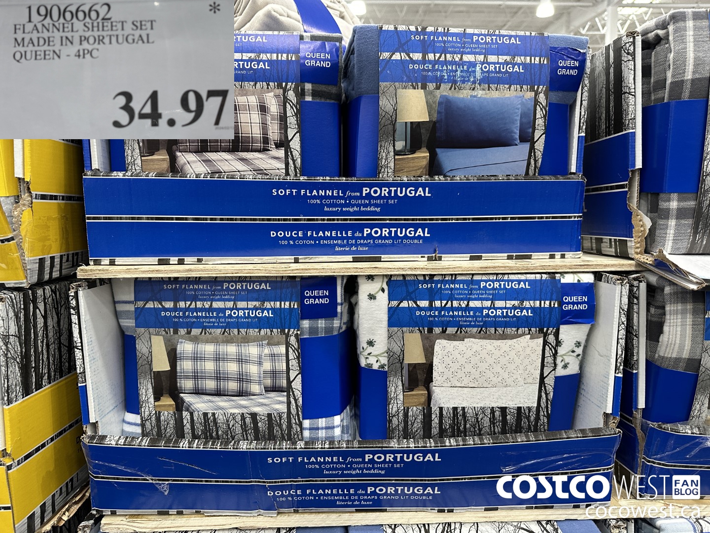 1906662 FLANNEL SHEET SET MADE IN PORTUGAL QUEEN 4PC $34.97