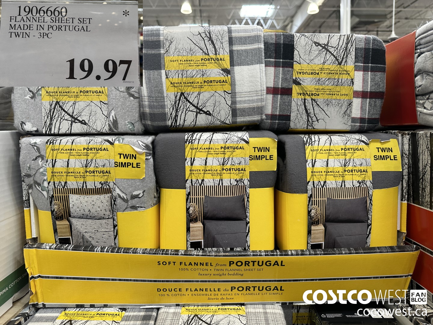 1906660 FLANNEL SHEET SET MADE IN PORTUGAL TWIN 3PC $19.97