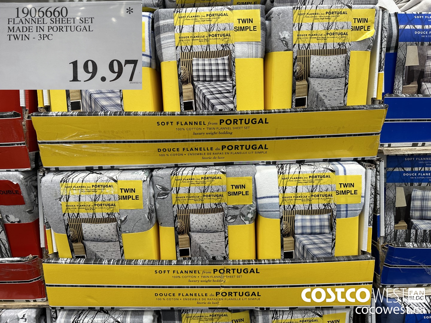1906660 FLANNEL SHEET SET MADE IN PORTUGAL TWIN 3PC $19.97