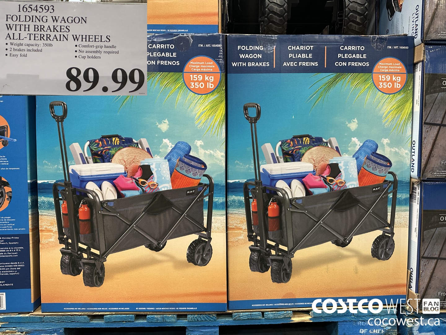 1654593 FOLDINGWAGON WITH BRAKES ALL-TERRAIN WHEELS $89.99