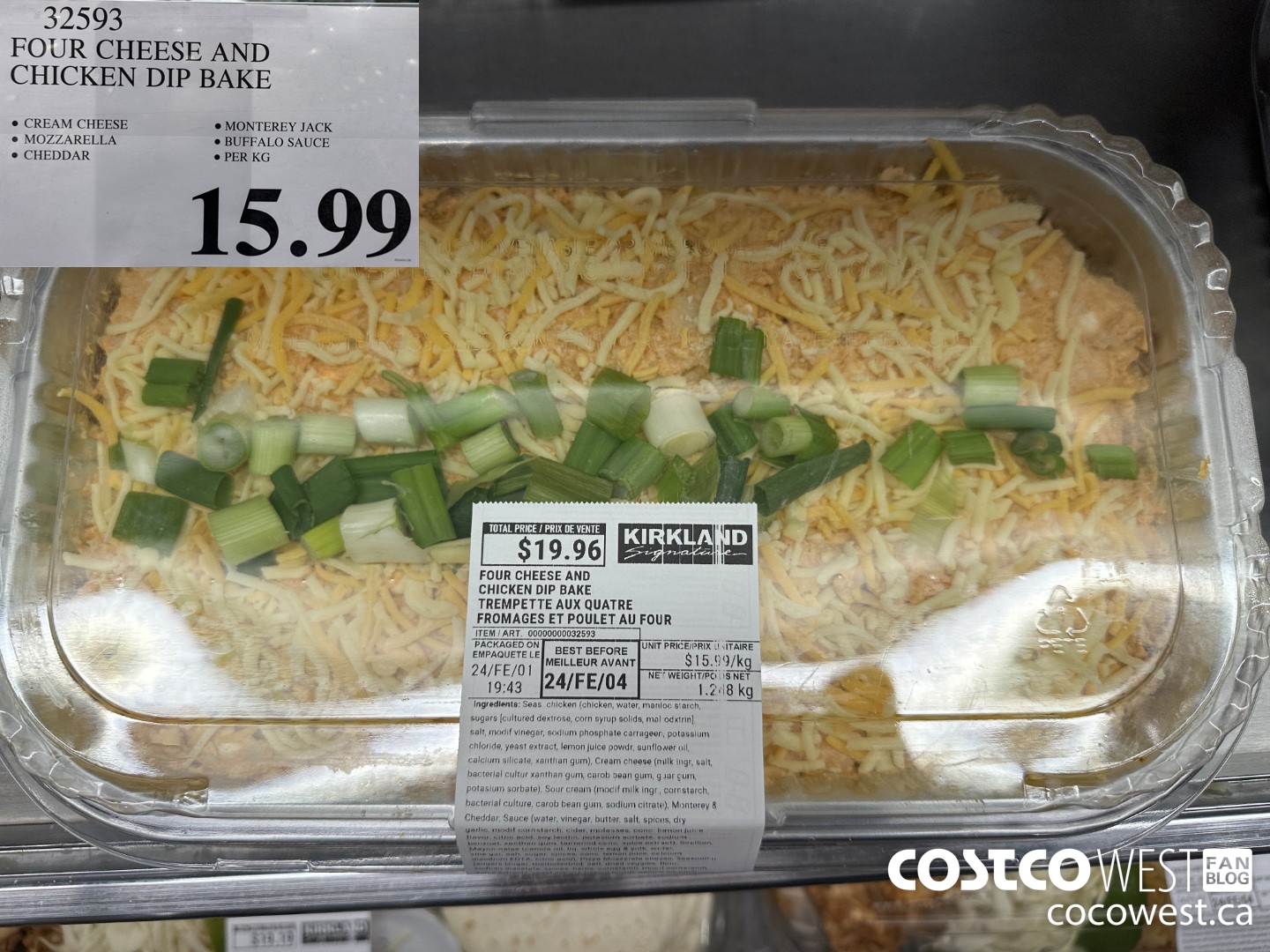 32593 FOUR CHEESE AND CHICKEN DIP BAKE $15.99