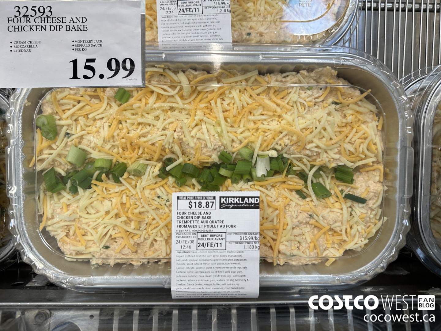 32593 FOUR CHEESE AND CHICKEN DIP BAKE $15.99