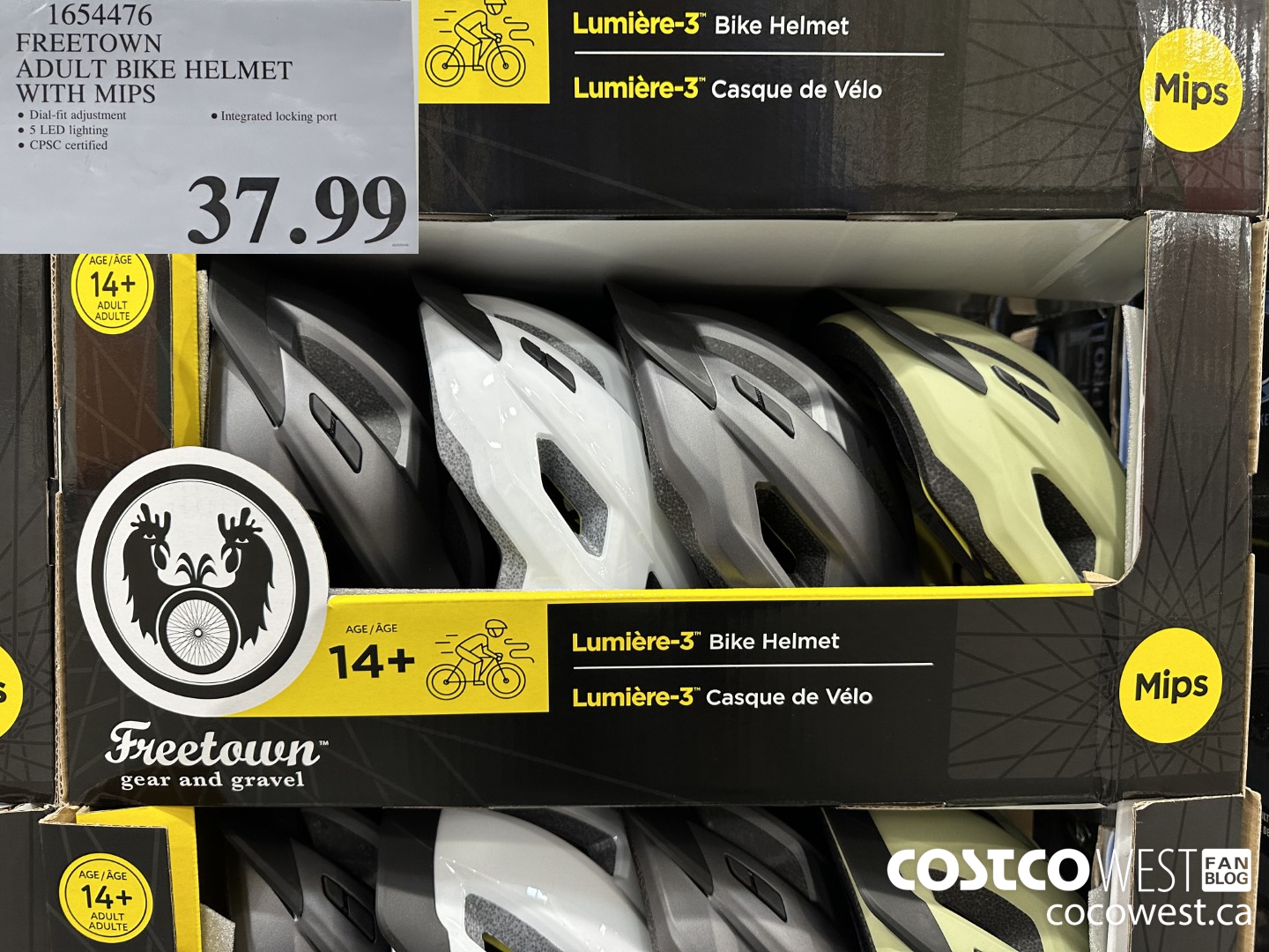 1654476 FREETOWN ADULT BIKE HELMET WITH MIPS $37.99