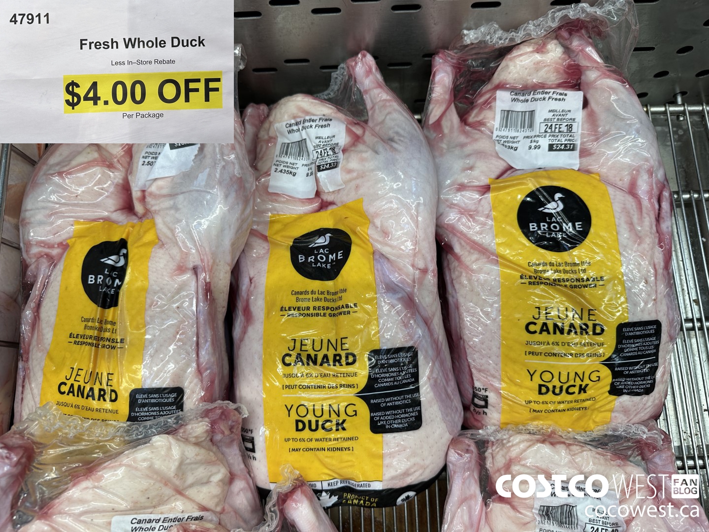47911 FRESH WHOLE DUCK ($4.00 INSTANT SAVINGS)