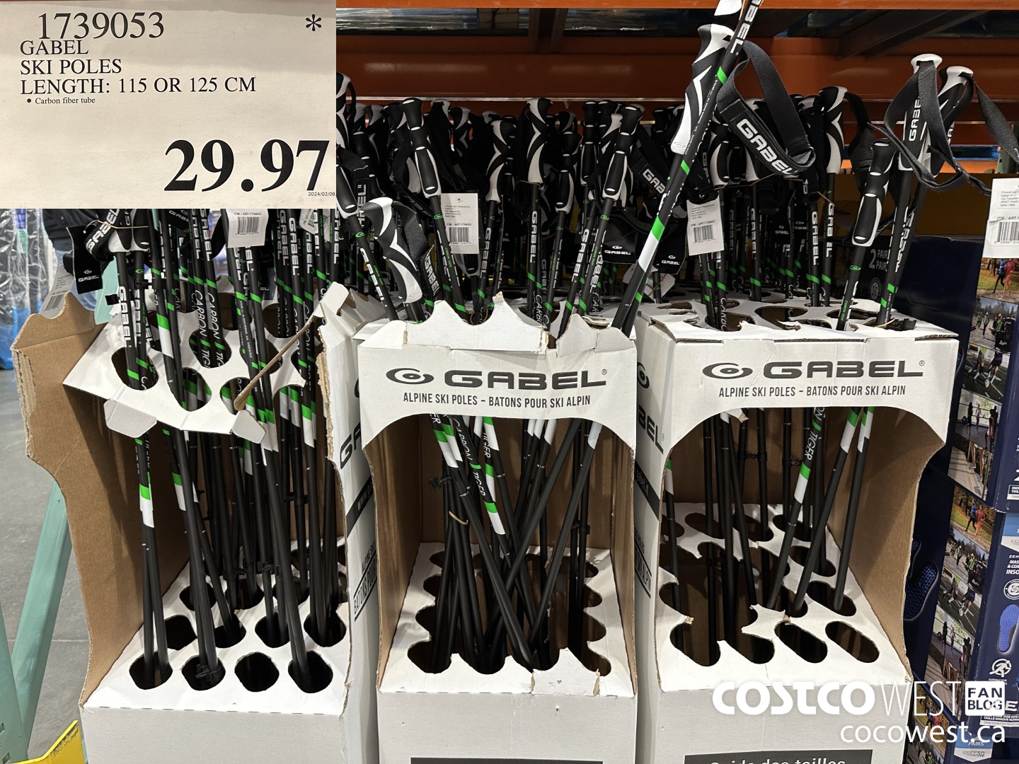 1739053 GABEL SKI POLES LENGTH: 115 OR 125 CM $29.97