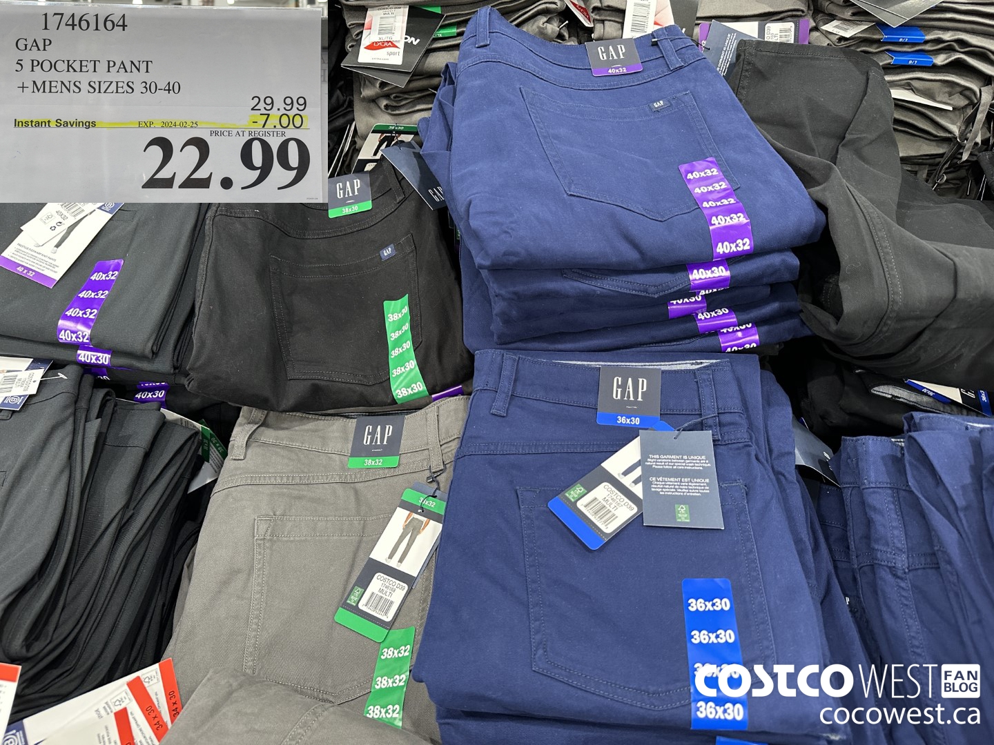 1746164 GAP 5 POCKET PANT MENS SIZES 30-40 ($7.00 INSTANT SAVINGS EXPIRES ON 2024-02-25) $22.99