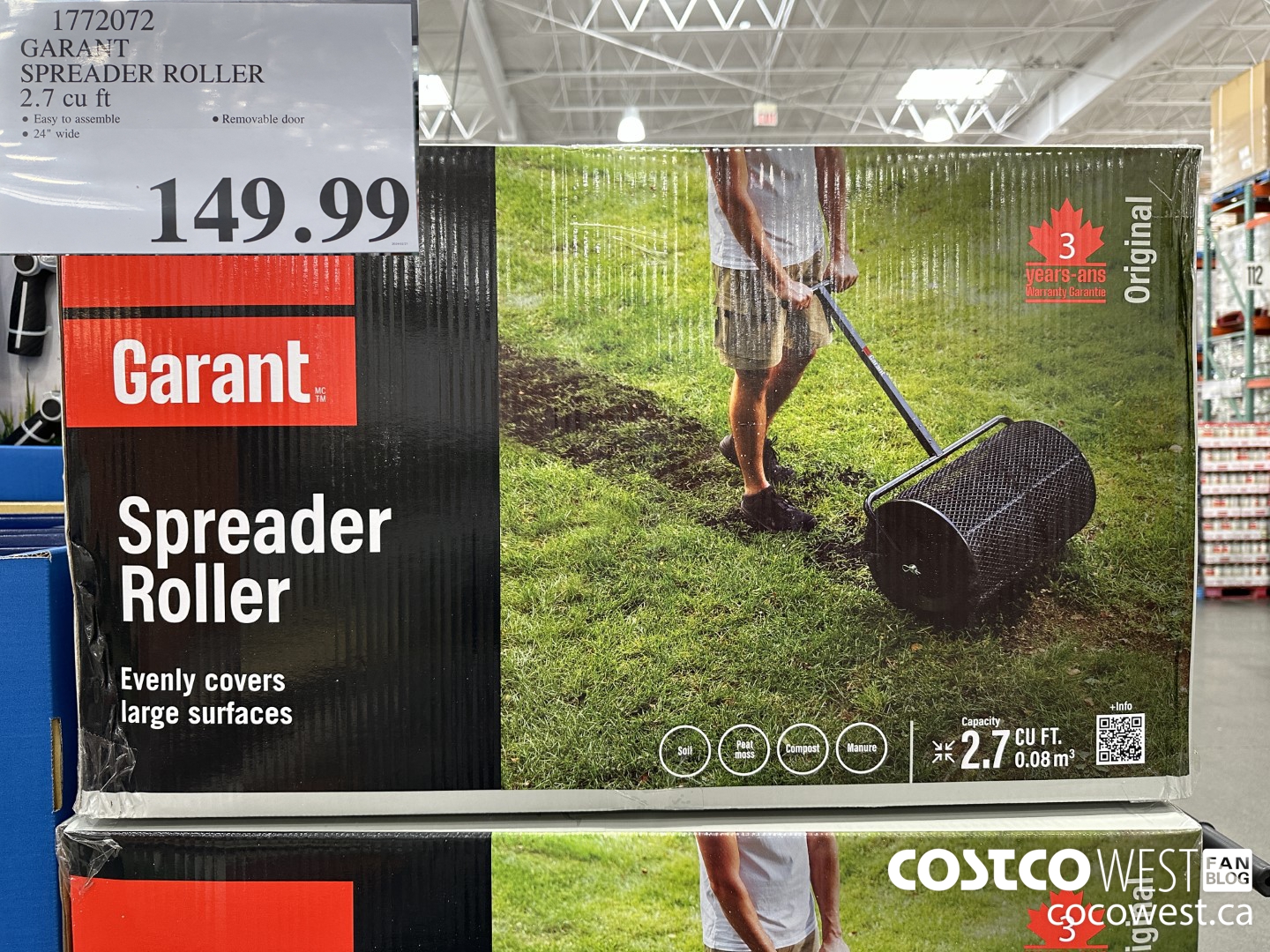 1772072 GARANT SPREADER ROLLER 2.7 CU FT $149.99