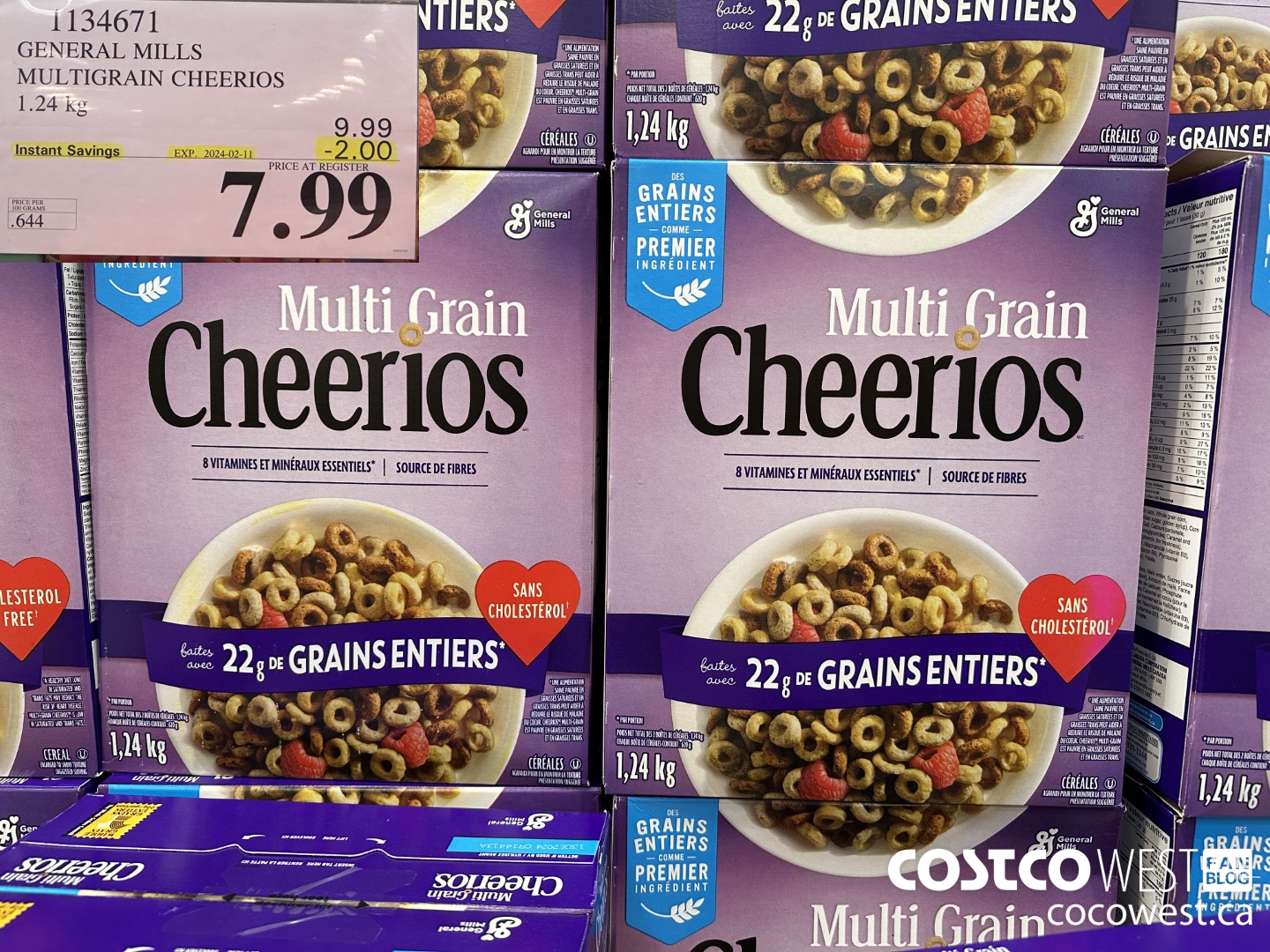 1134671 GENERAL MILLS MULTIGRAIN CHEERIOS 1.24 kg ($2.00 INSTANT SAVINGS EXPIRES ON 2024-02-11) $7.99