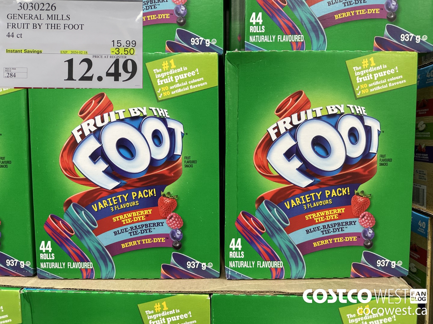 3030226 GENERAL MILLS FRUIT BY THE FOOT 44 ct ($3.50 INSTANT SAVINGS EXPIRES ON 2024-02-18) $12.49