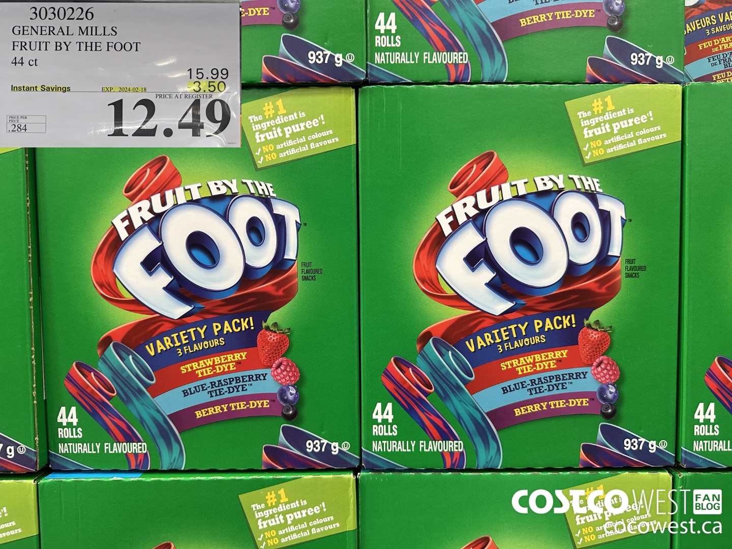3030226 GENERAL MILLS FRUIT BY THE FOOT 44 ct ($3.50 INSTANT SAVINGS EXPIRES ON 2024-02-18) $12.49