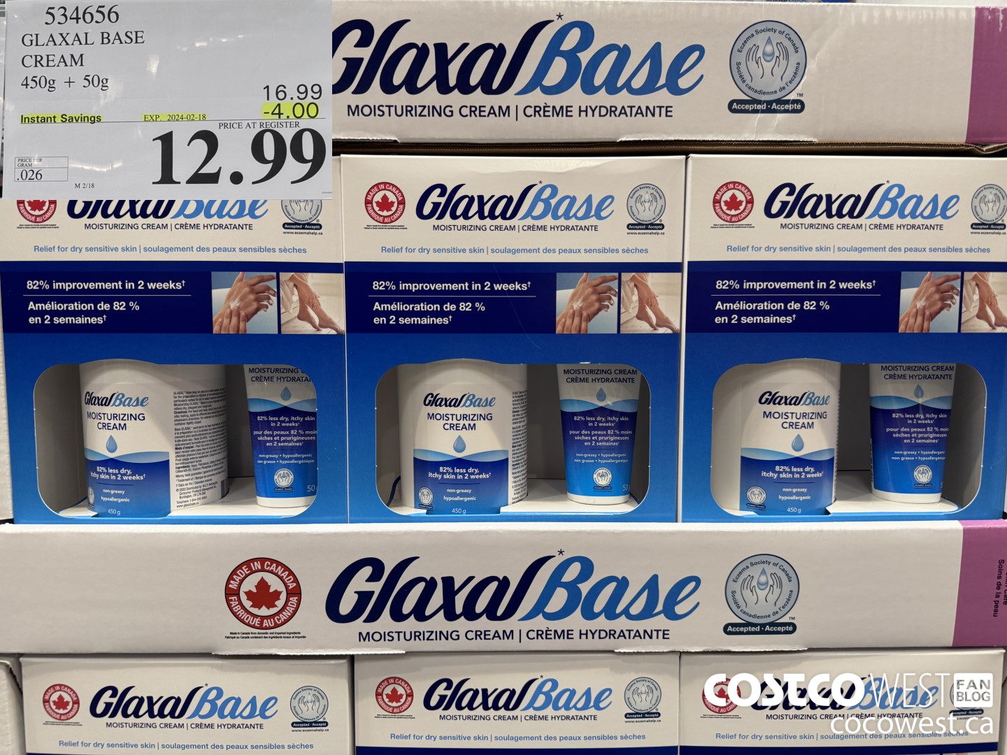 534656 GLAXAL BASE CREAM 450g + 50 g ($4.00 INSTANT SAVINGS EXPIRES ON 2024-02-18) $12.99