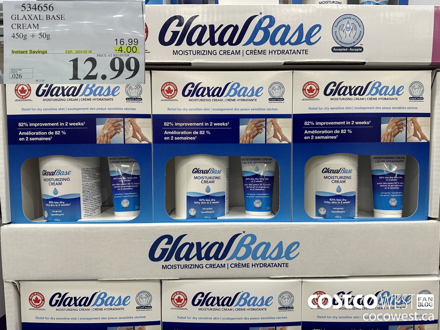 534656 GLAXAL BASE CREAM 450g + 50 g ($4.00 INSTANT SAVINGS EXPIRES ON 2024-02-18) $12.99