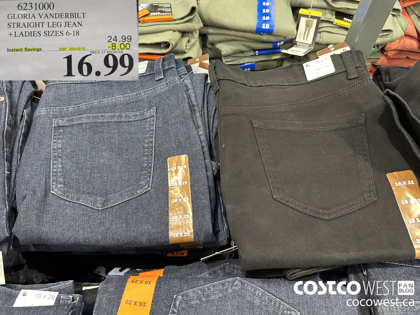 6231000 GLORIA VANDERBILT STRAIGHT LEG JEAN LADIES SIZES 6-18 ($8.00 INSTANT SAVINGS EXPIRES ON 2024-02-25) $16.99