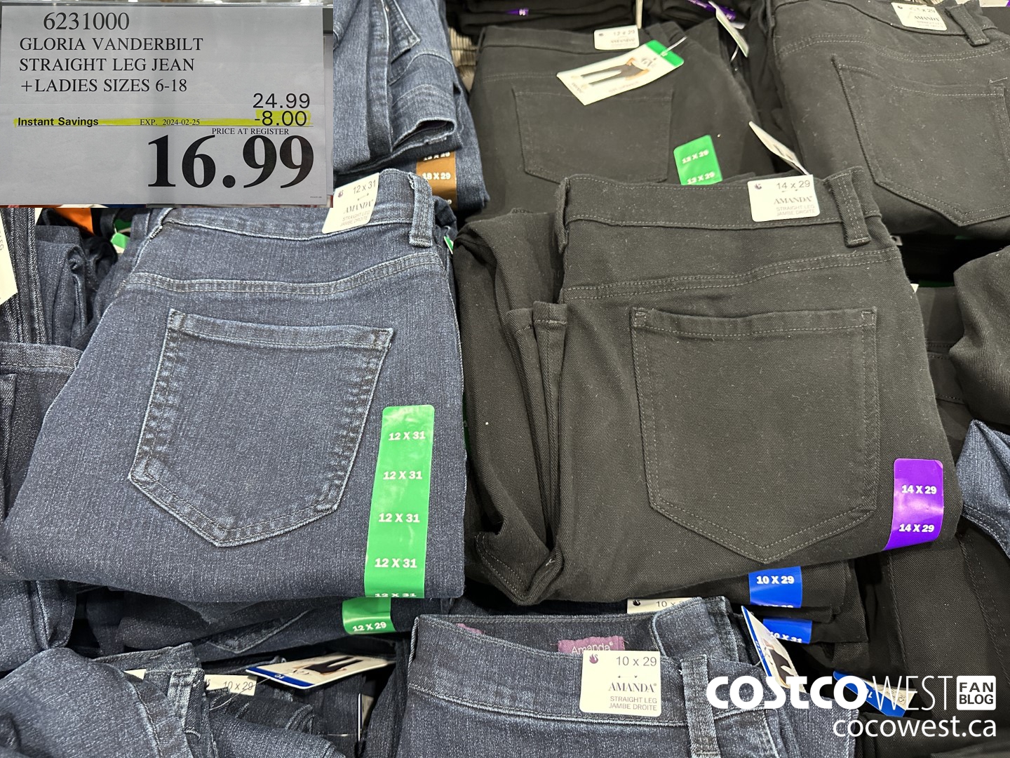 6231000 GLORIA VANDERBILT STRAIGHT LEG JEAN LADIES SIZES 6-18 ($8.00 INSTANT SAVINGS EXPIRES ON 2024-02-25) $16.99