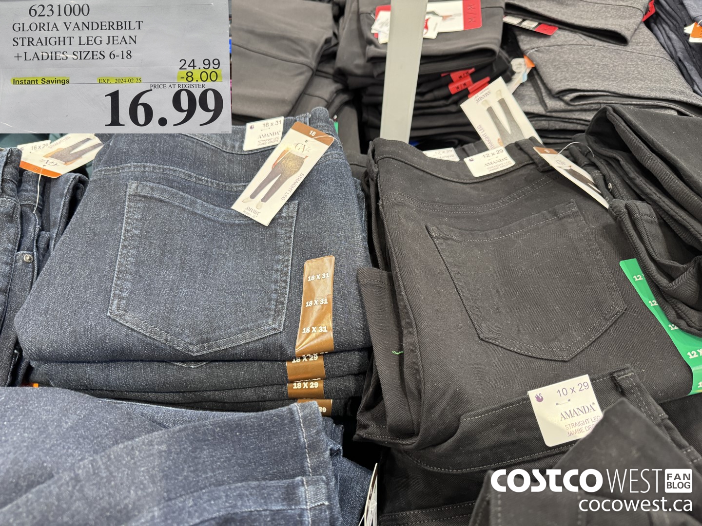 6231000 GLORIA VANDERBILT STRAIGHT LEG JEAN LADIES SIZES 6-18 ($8.00 INSTANT SAVINGS EXPIRES ON 2024-02-25) $16.99