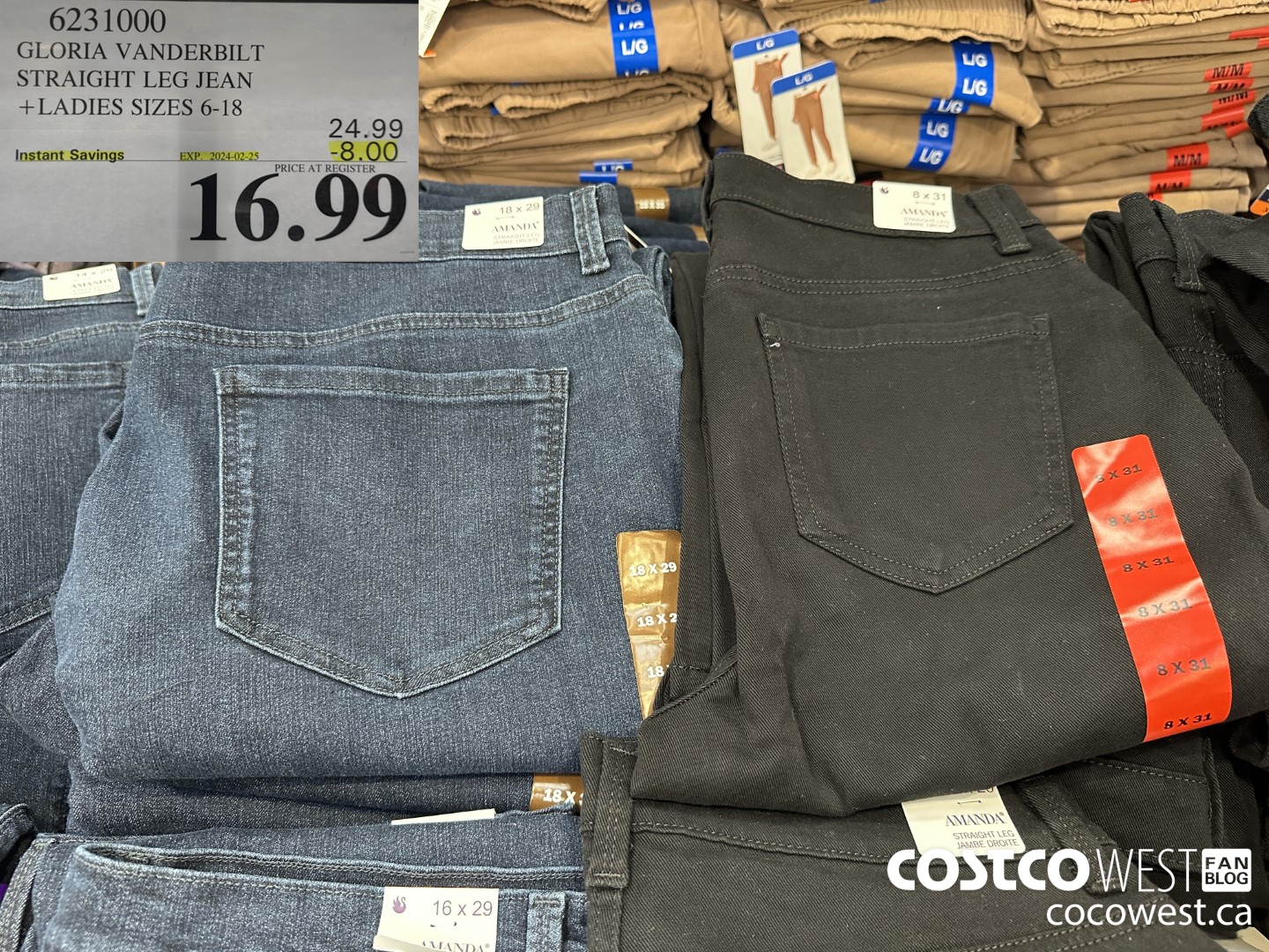 6231000 GLORIA VANDERBILT STRAIGHT LEG JEAN LADIES SIZES 6-18 ($8.00 INSTANT SAVINGS EXPIRES ON 2024-02-25) $16.99