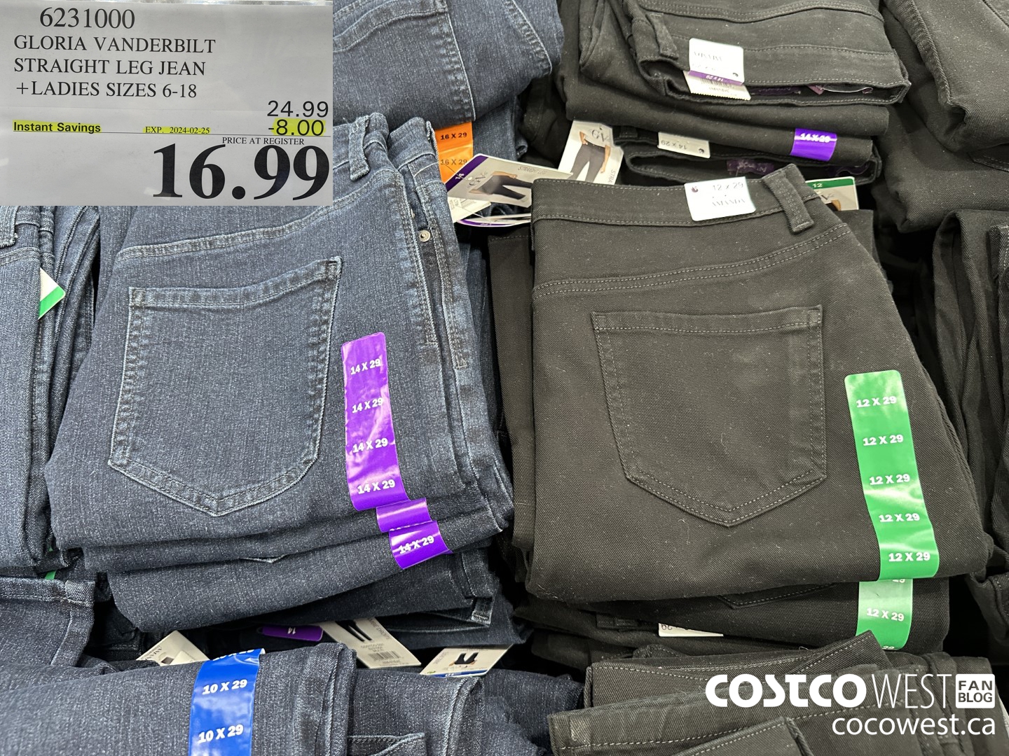 6231000 GLORIA VANDERBILT STRAIGHT LEG JEAN LADIES SIZES 6-18 ($8.00 INSTANT SAVINGS EXPIRES ON 2024-02-25) $16.99